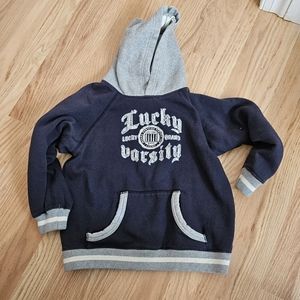 Lucky brand boys pullover hoodie size 6 with zip hoodie closure